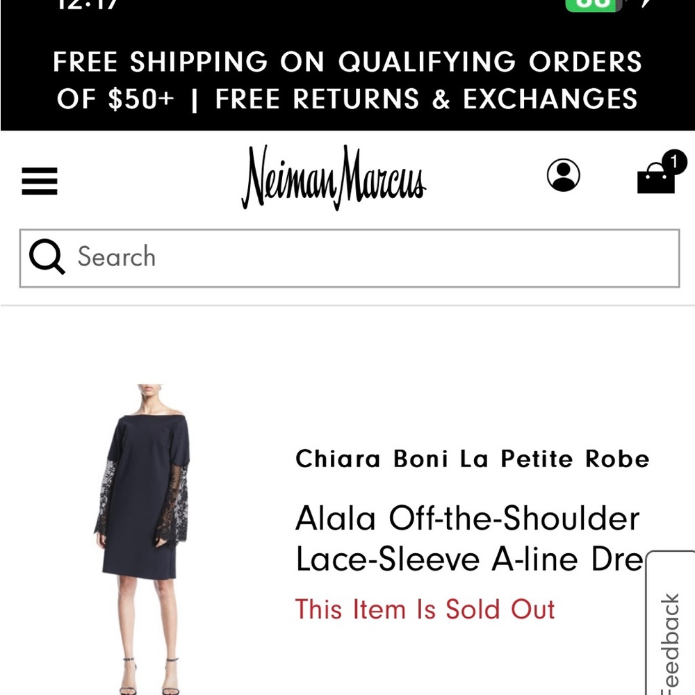 NWT Chiara Boni shift dress with crochet sleeves size 8